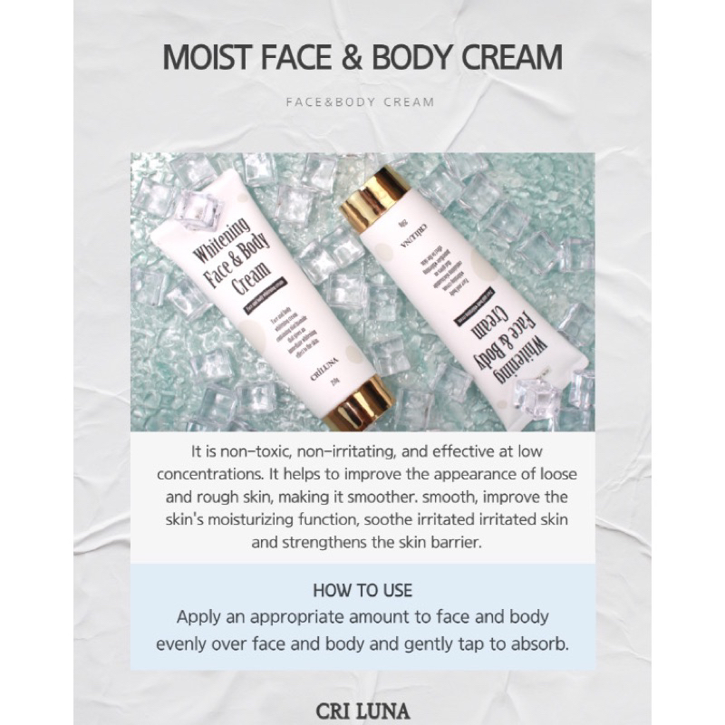 KEM DƯỠNG TRẮNG DA BODY & FACE  250g