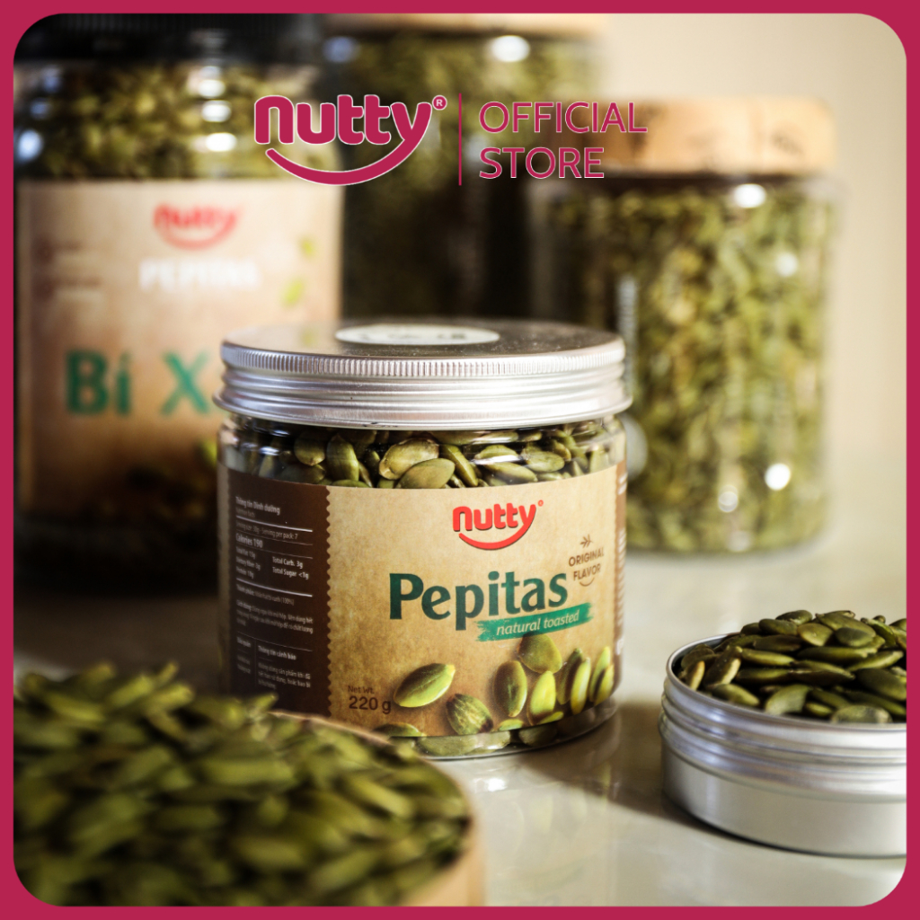 Bí xanh nướng tự nhiên Nutty - Nhân hạt bí xanh nướng nguyên vị - Hạt dinh dưỡng, tốt cho tim mạch và não bộ