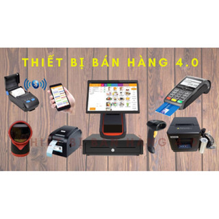 Combo máy in hoá đơn K80 USB LAN, máy in tem USB LAN, máy quét mã vạch đa tia và giấy in đủ bộ