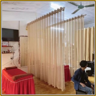Rèm Voan Ngăn Giường Spa,Rèm Voan Vàng Treo Spa Siêu đẹp