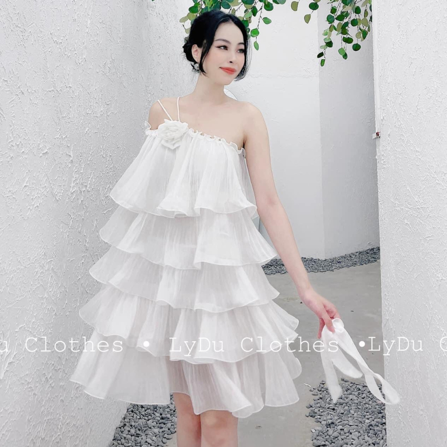 Đầm Nữ Cổ Yếm Bánh Bèo TYLANSTORE Váy Bánh Bèo Chất Liệu Vải Tơ Cao Cấp Đẹp Quyến Rũ ,Sang Trọng