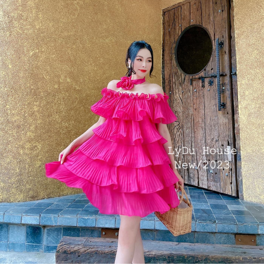 Đầm Nữ Cổ Yếm Bánh Bèo TYLANSTORE Váy Bánh Bèo Chất Liệu Vải Tơ Cao Cấp Đẹp Quyến Rũ ,Sang Trọng