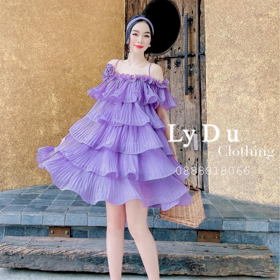 Đầm Nữ Cổ Yếm Bánh Bèo TYLANSTORE Váy Bánh Bèo Chất Liệu Vải Tơ Cao Cấp Đẹp Quyến Rũ ,Sang Trọng