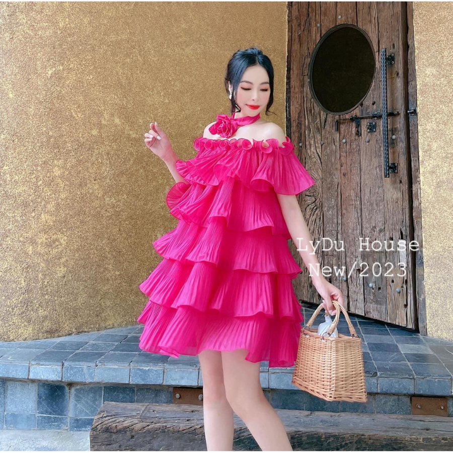 Đầm Nữ Cổ Yếm Bánh Bèo TYLANSTORE Váy Bánh Bèo Chất Liệu Vải Tơ Cao Cấp Đẹp Quyến Rũ ,Sang Trọng