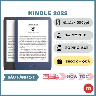 Máy đọc sách New Kindle 2022 (thế hệ 11) - mật độ hiển thị 300ppi, sạc type C, 16GB - Kindle Basic 2022