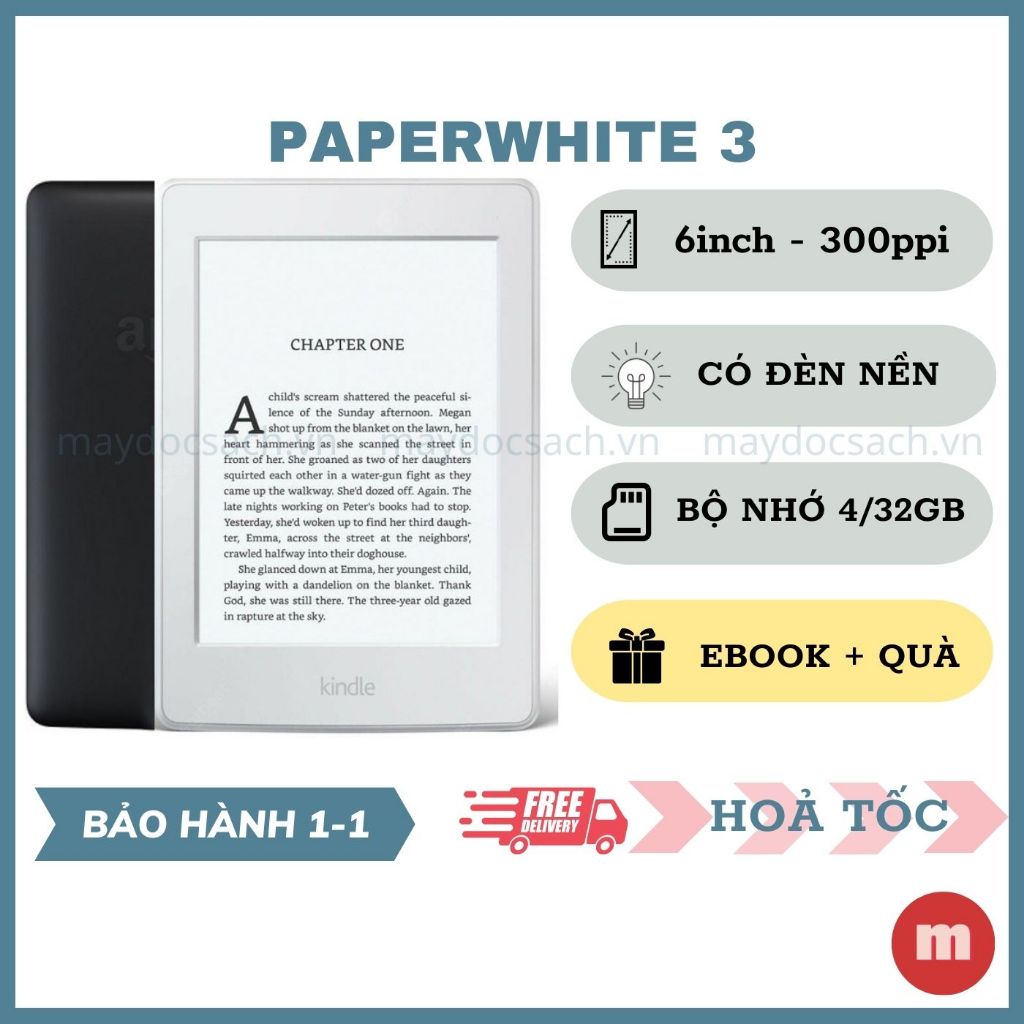 Máy đọc sách Kindle Paperwhite 3 (thế hệ 7) - có đèn nền, màn hình nhám chống chói - Kindle Paperwhite 2015 | BigBuy360 - bigbuy360.vn