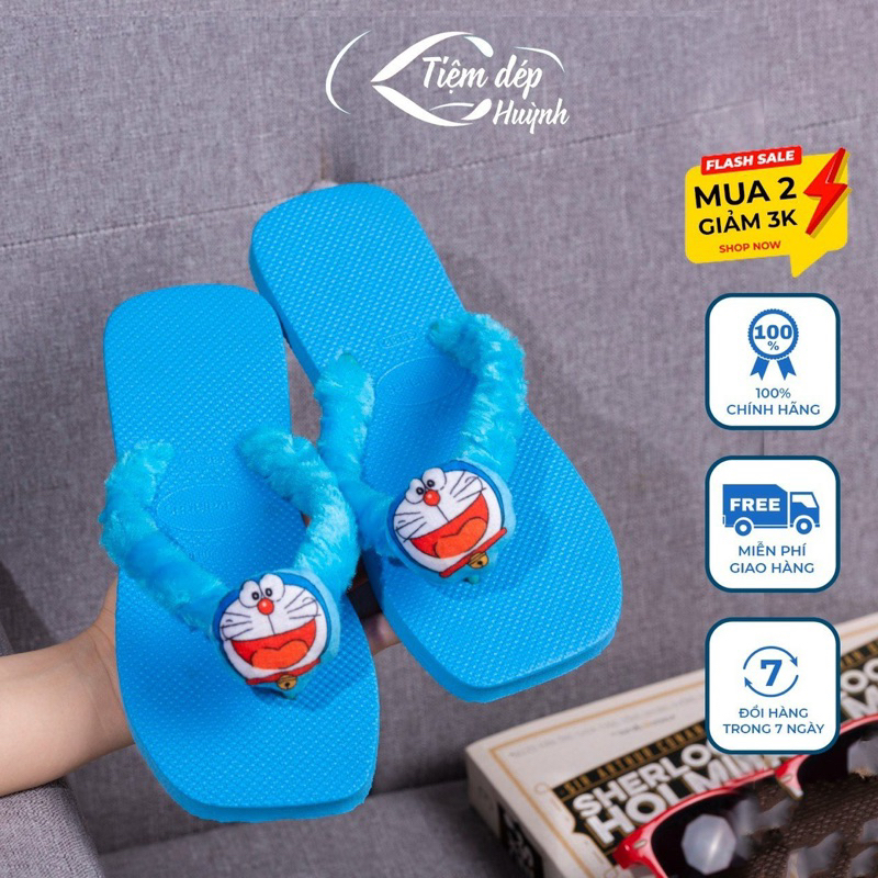 Dép Kẹp Nữ Quai Lông Mix Charm Gấu Bông Siêu Dễ Thương