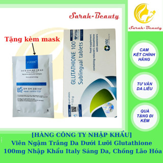 [CHÍNH HÃNG] Viên Ngậm Trắng Da Dưới Lưỡi Glutathione 100mg Nhập Khẩu Italy Sáng Da, Chống Lão Hóa