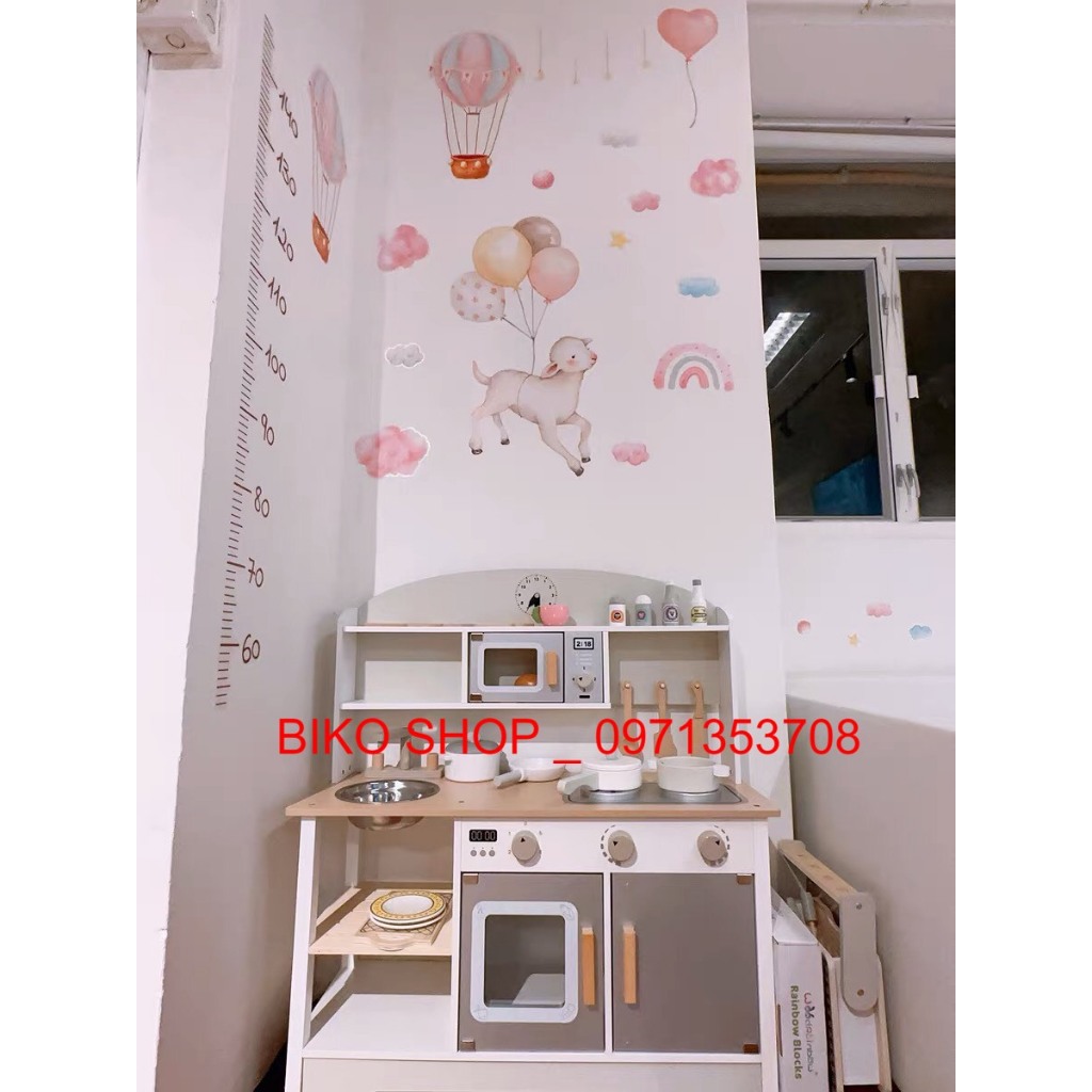 Đồ chơi bếp Lắp ghép màu ghi xám 86cm - Đồ chơi gỗ cho bé - Biko Shop