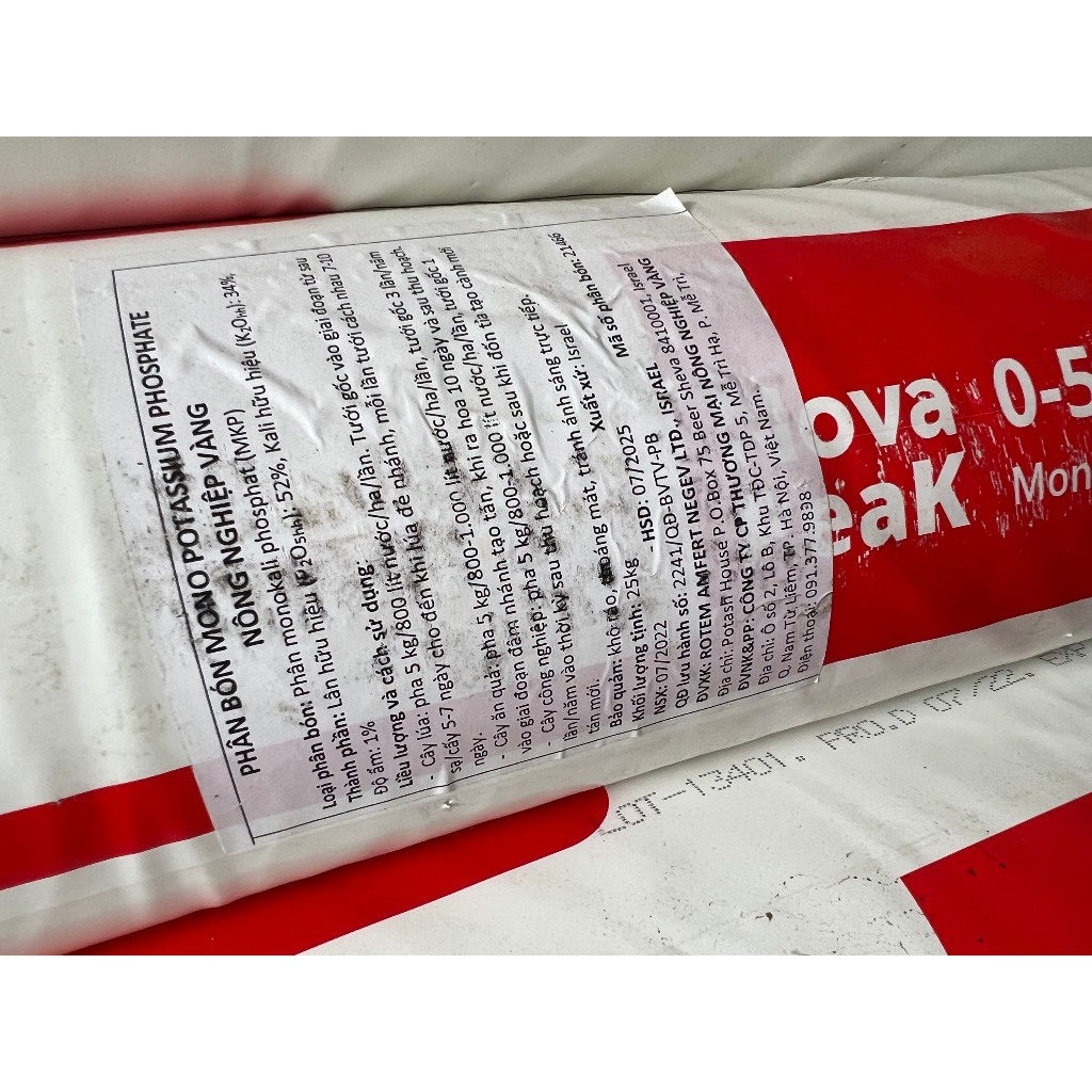 Sỉ 1 bao 25kg MKP nhập khẩu Israel phân bón MKP kích hoa hãm lộc