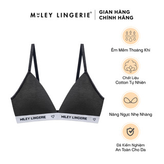 Áo Ngực Mút Mỏng Thời Trang Thể Thao Lưng Logo Chất Vải Cotton Thiên Nhiên BeingMe Miley Lingerie-Xám đậm