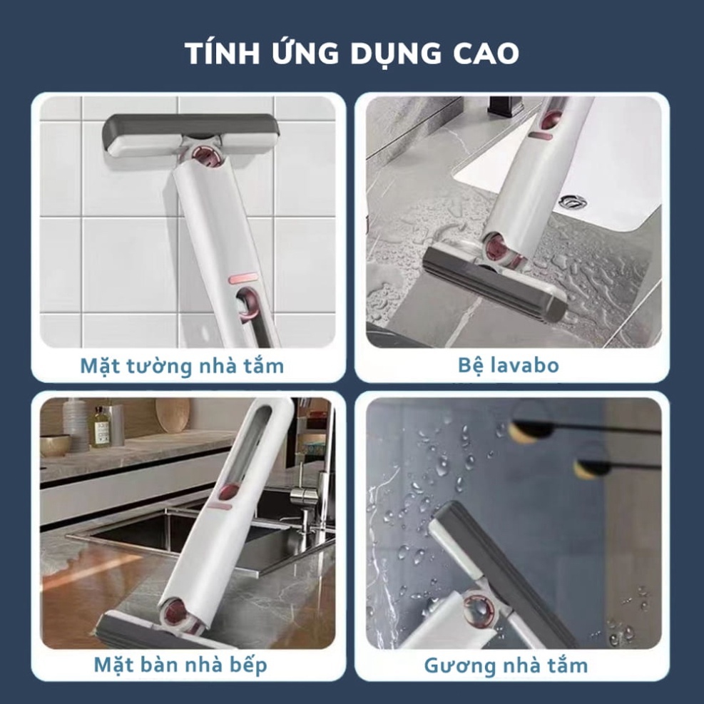 Cây Lau Kính Gấp Gọn Mini Tự Vắt Vắt Dụng Cụ Lau Vệ Sinh Mút Bàn Bếp Mini Siêu Thấm Hút Nước