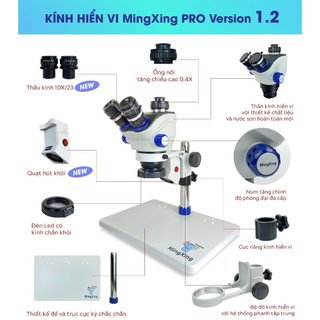 Trọn bộ kính hiển vi 3 mắt mingxing pro