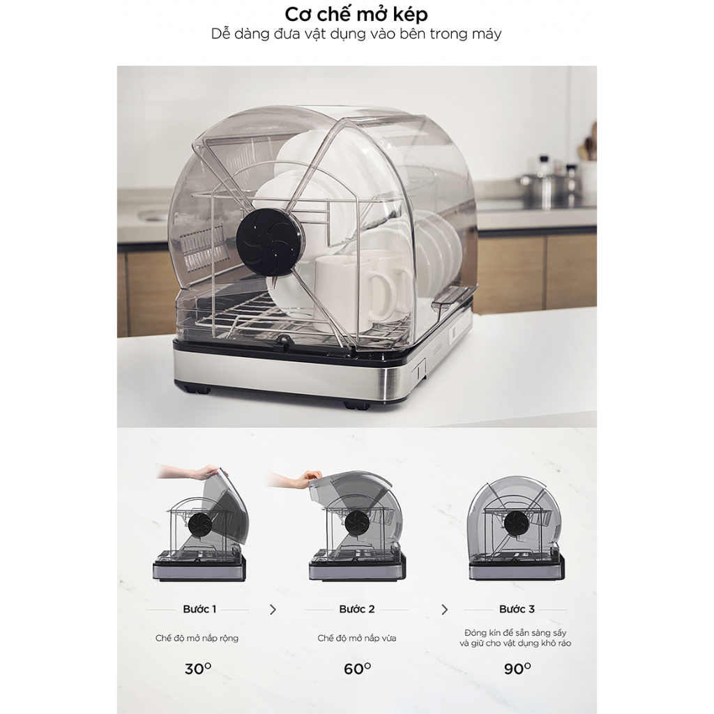 Máy Sấy Bát Đĩa CUCKOO CDD-A9010S Sấy Nhanh Trong 10 Phút - Công suất 350W - Bảo Hành Chính Hãng 12 Tháng