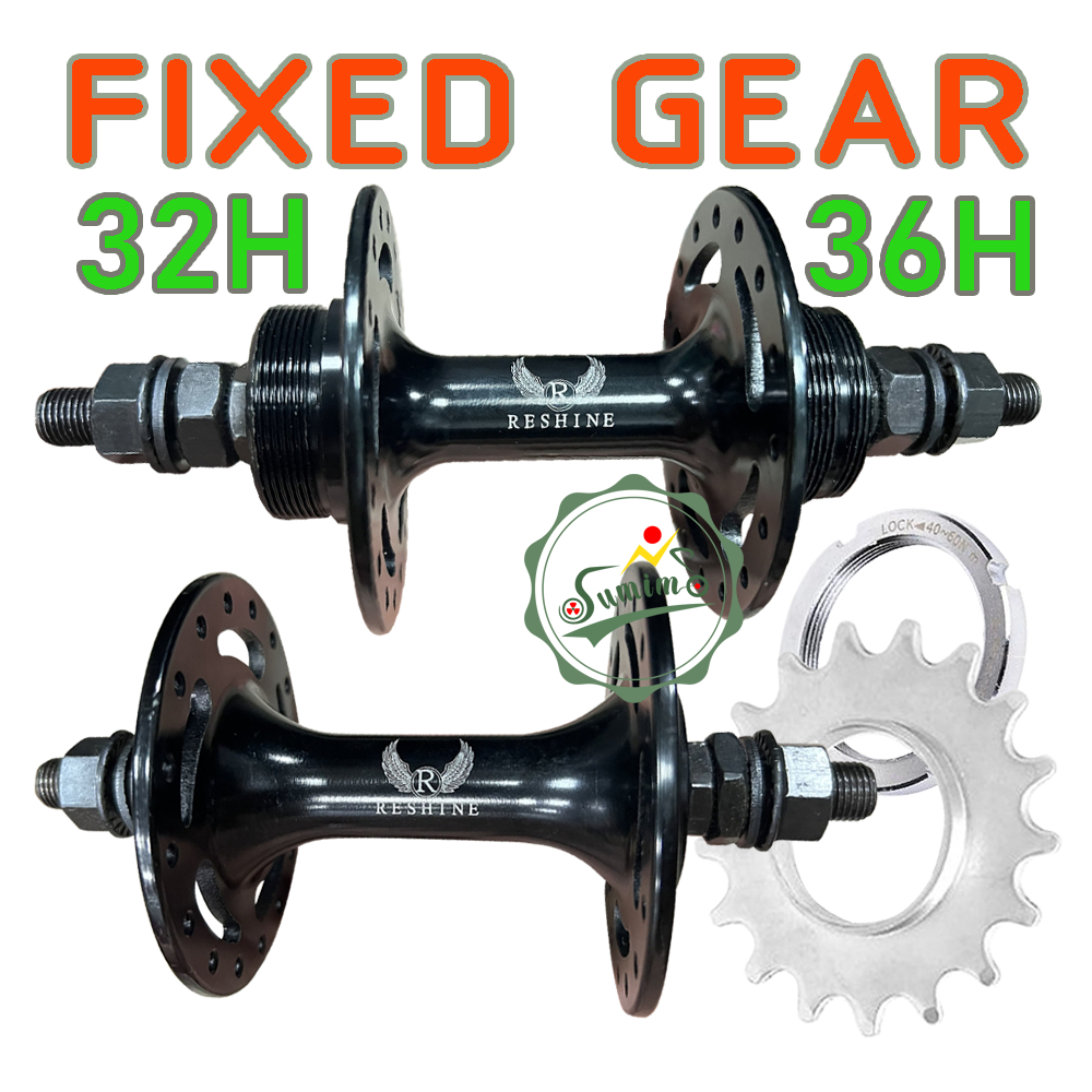 Tuỳ chọn đùm xe fixed gear RESHINE bạc đạn cốt đặc đen
