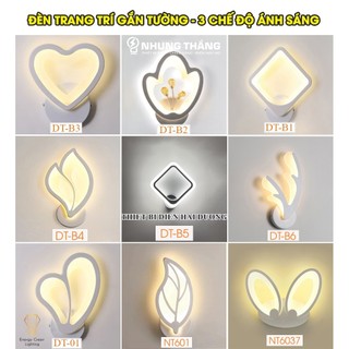 Nhiều Mẫu - Đèn Trang Trí Gắn Tường Decor - 3 Chế Độ Ánh Sáng - Thiết Kế Sang Trọng, Hiện Đại