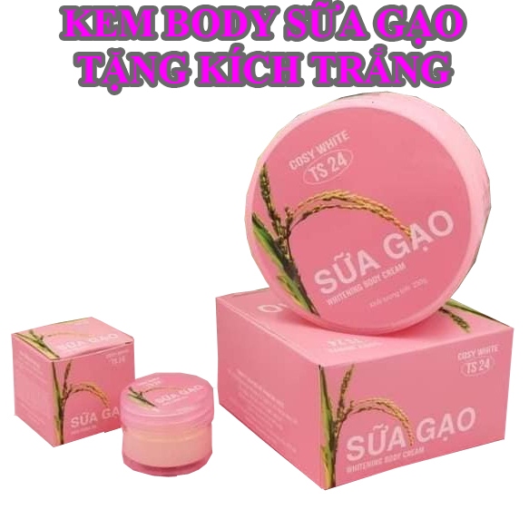 Kem body sữa gạo tặng kèm kích trắng COSY WHITE 250g trắng da chống nắng hàng chính hãng