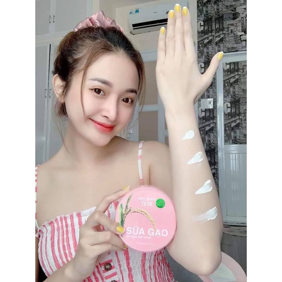 Kem body sữa gạo tặng kèm kích trắng COSY WHITE 250g trắng da chống nắng hàng chính hãng