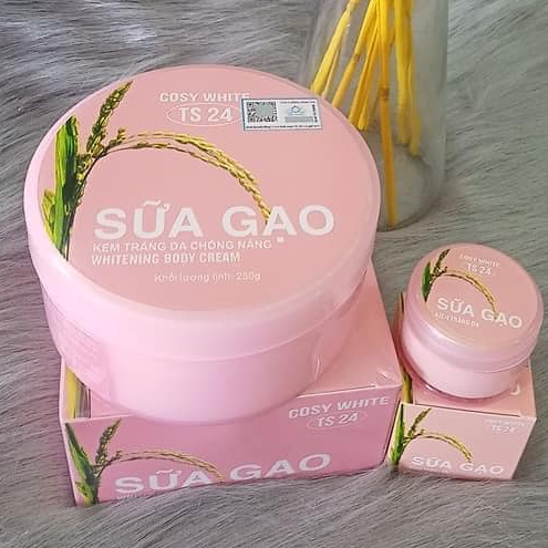 Kem body sữa gạo tặng kèm kích trắng COSY WHITE 250g trắng da chống nắng hàng chính hãng