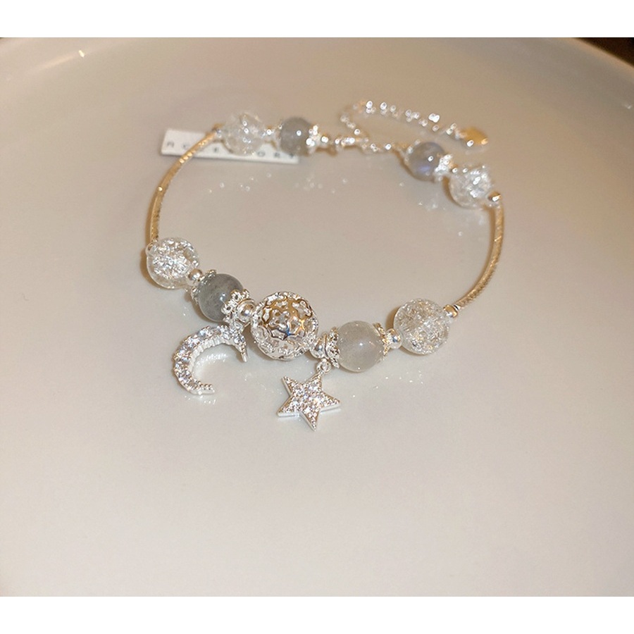 Lắc tay nữ charm đá mix ngôi sao  vòng tay phong cách Hàn Quốc độc đáo VT46
