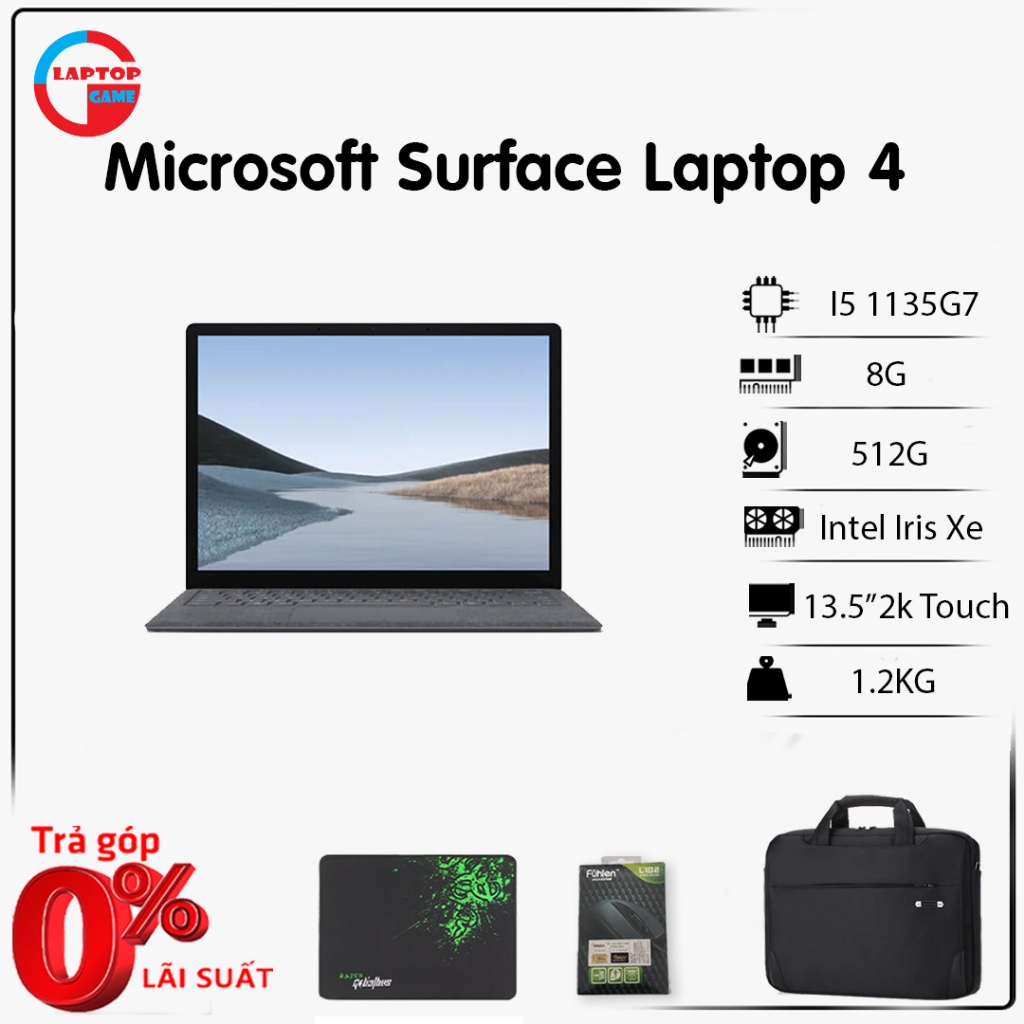 [Mã giảm 8% đơn 3000K] [Mới 100%] Surface Laptop 4 | Core i5 1135G7 / RAM 8GB / SSD 512GB / Màn 13.5 in 2k Cảm Ứng | BigBuy360 - bigbuy360.vn