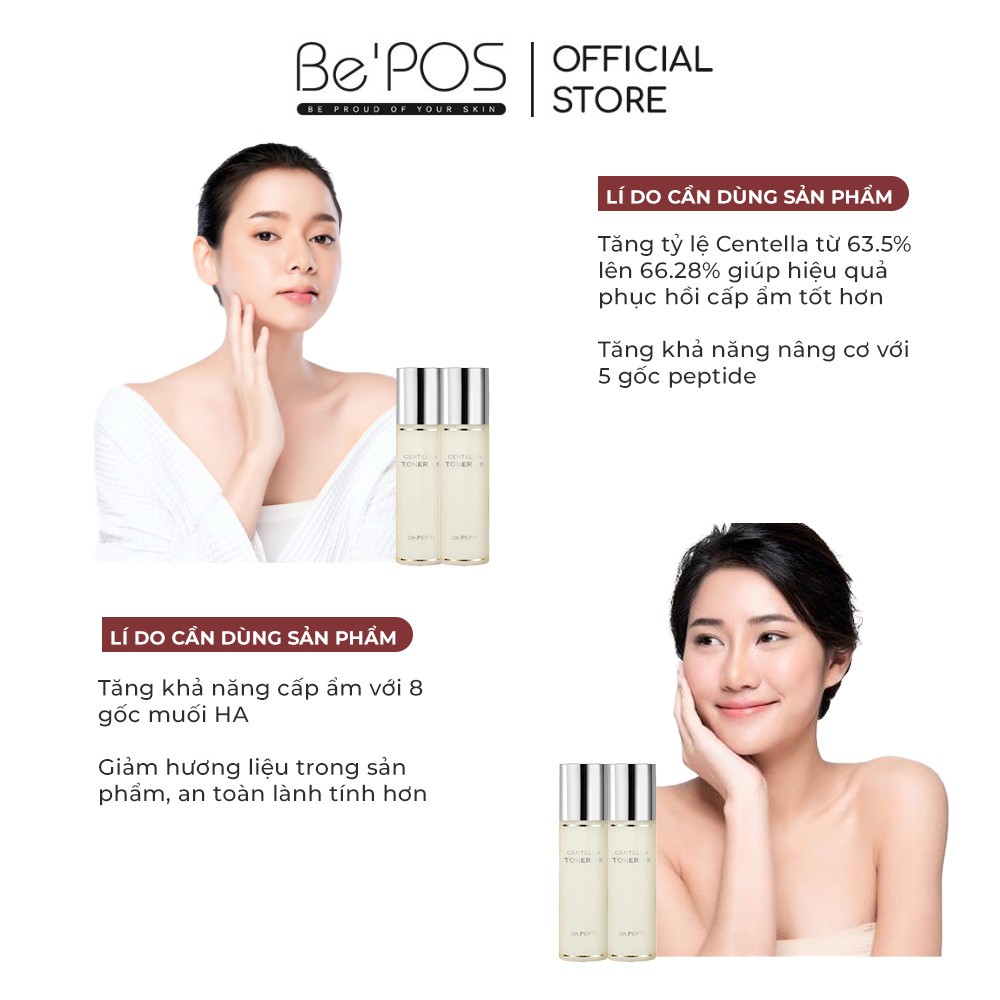 Nước Hoa Hồng Dưỡng Da Dr.Pepti Centella Toner EX Cấp Ẩm, Phục Hồi Da, Giúp Làn Da Căng Bóng Sáng Khỏe 180ml