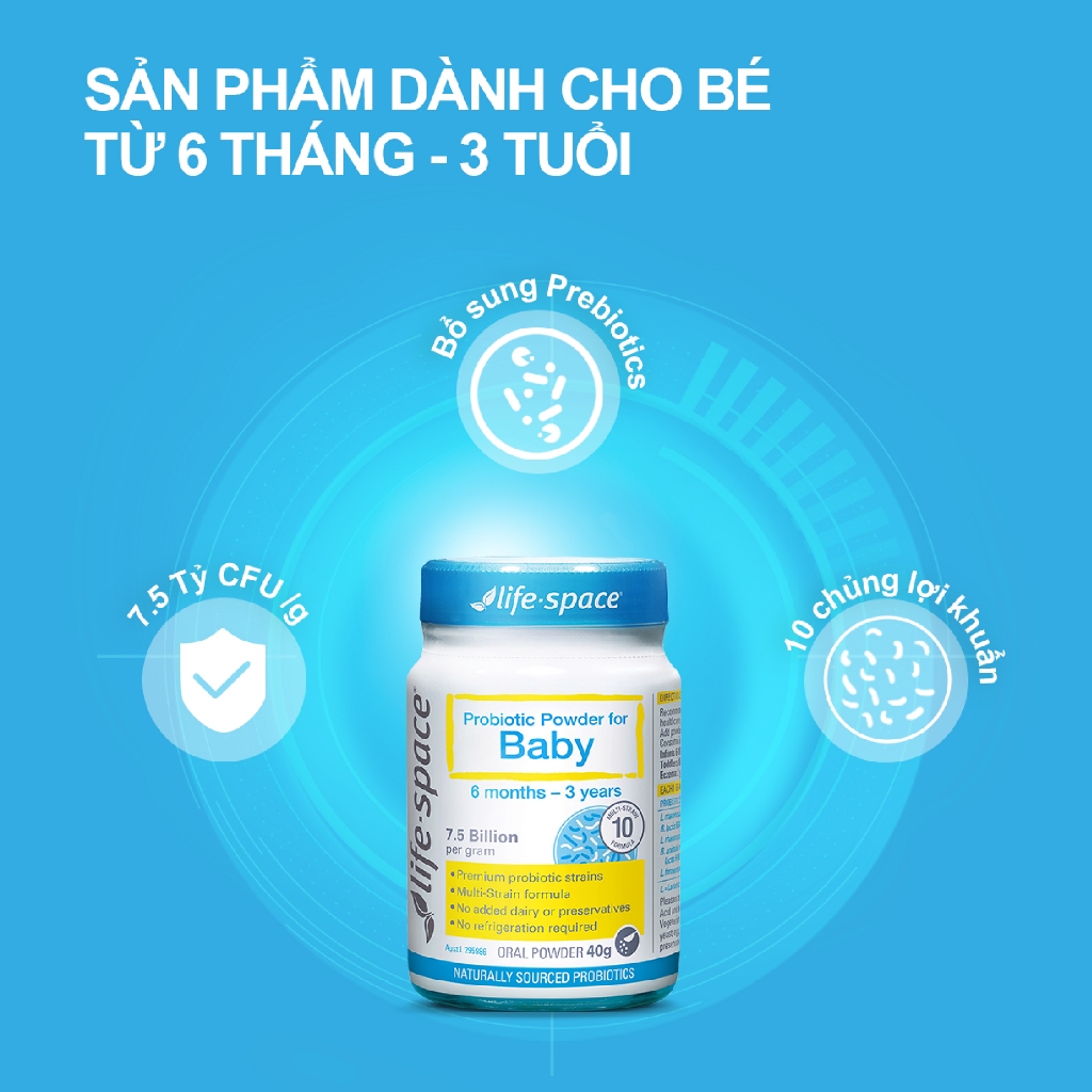 Men vi sinh Life Space Powder For Baby dành cho bé  lọ 40g