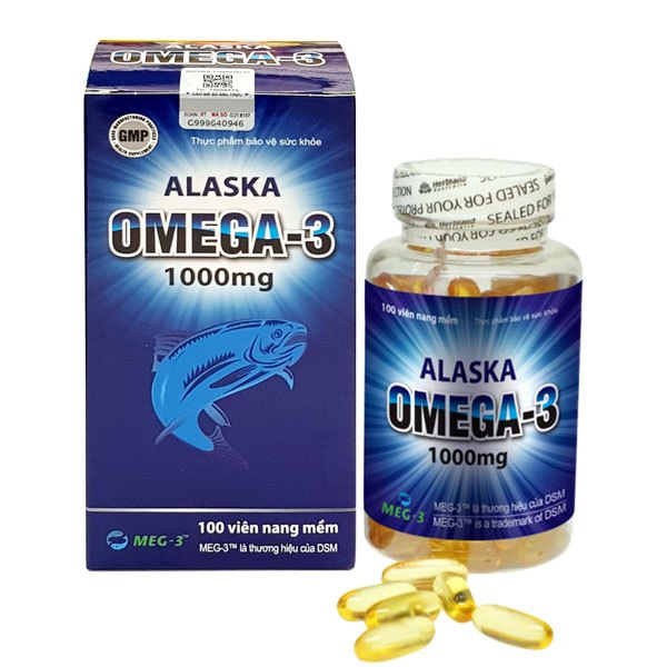 Dầu cá Alaska Omega-3 1000mg lọ 100 viên