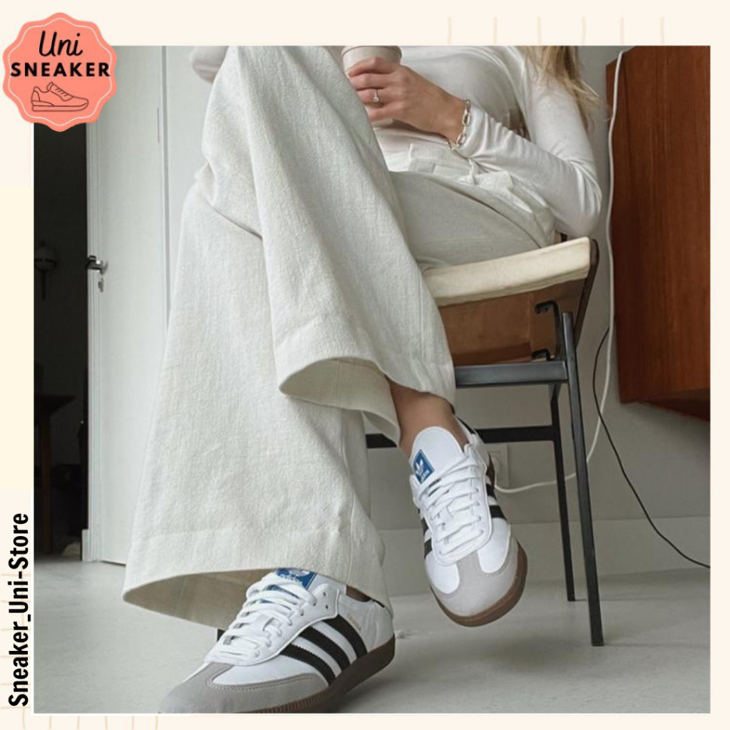 Giày_Adidas Samba Low Nam Nữ, Giày_Adidas Samba White Black Classic Bản Cao Cấp Full Bill Box