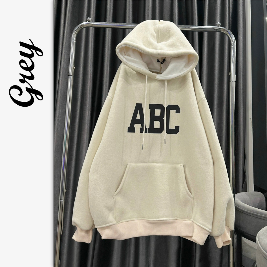 Áo hoodie ,áo nỉ có mũ hai lớp dày sụ nặng 1kg in chữ ABC siêu dày siêu ấm Unisex nam nữ form rộng phong cách Ulzzang