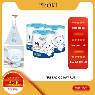 Túi Đựng Rác Có Dây Kéo Loại Siêu Dày Dai Chắc Chắn, Túi Đựng Rác - 1 cuộn 100 túi