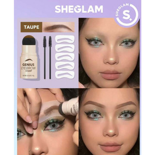 Phấn kẻ lông mày dạng thỏi Sheglam, kẻ mày dạng bột phấn in kèm khuôn