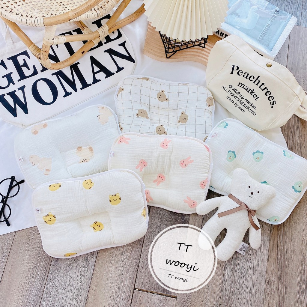Gối bông MUSLIN cho bé sơ sinh CAO CẤP G09