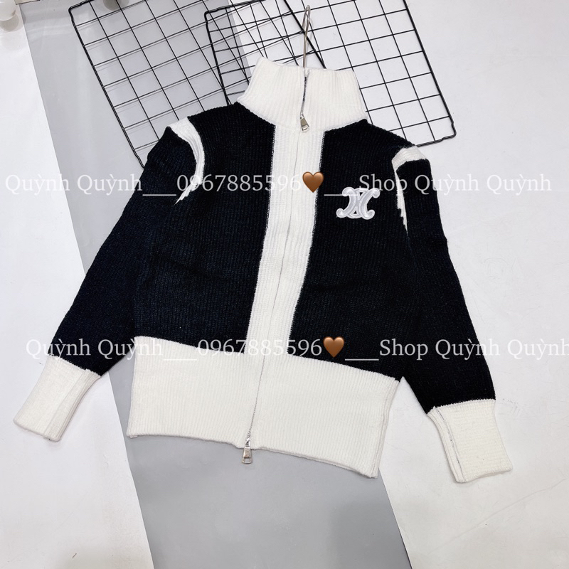 Áo len mềm mịn cổ cao khóa 2 đầu thêu X 2 màu