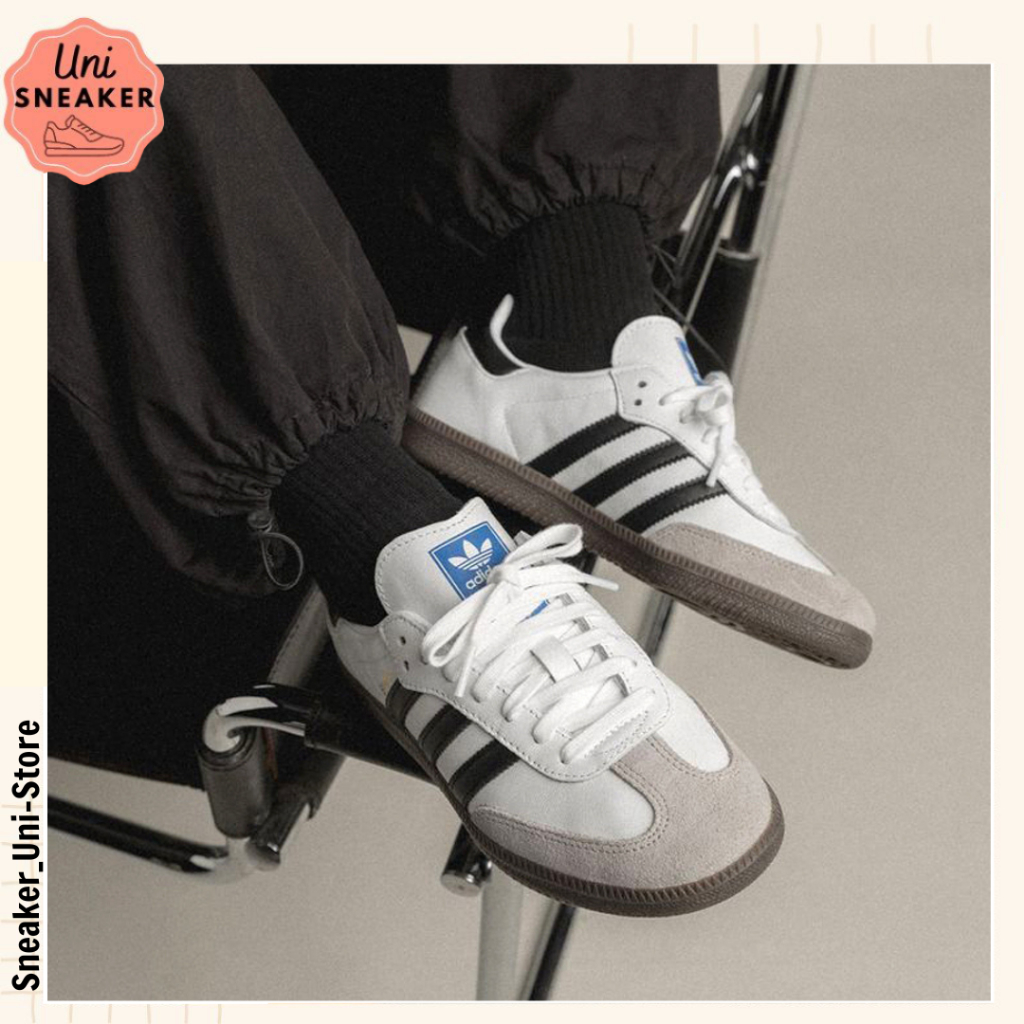 Giày_Adidas Samba Low Nam Nữ, Giày_Adidas Samba White Black Classic Bản Cao Cấp Full Bill Box