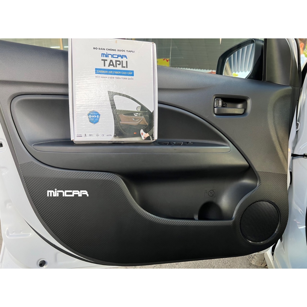Bộ 4 Tấm dán Tapli xe Mitsubishi XPANDER, Outlander, Attrage, Grandis, Mirage, Pajero, Triton chính hãng MINCAR
