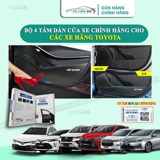 Bộ 4 Tấm dán Tapli xe INNOVA, Altis, Camry, Cross, Fortuner, Hilux,Prado,Raize,RAV4,Rush, Veloz/Avanza, Vios, Wigo,Yaris