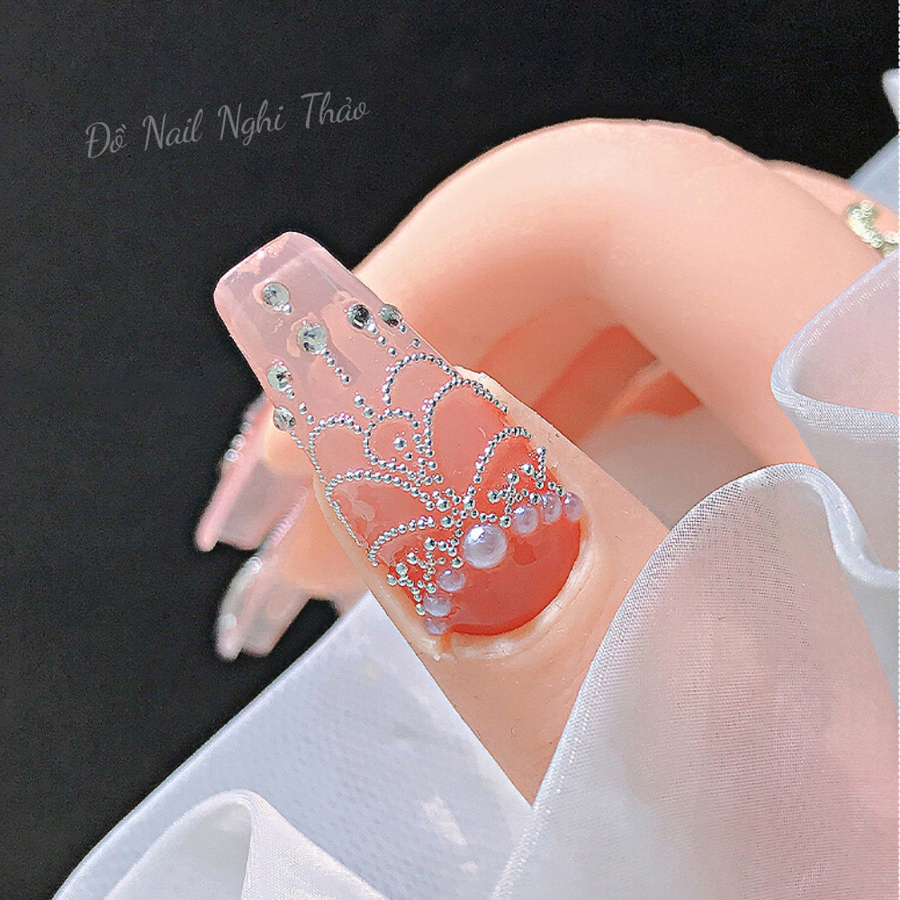 Bi nail mini màu bạc trang trí móng NGHI THẢO