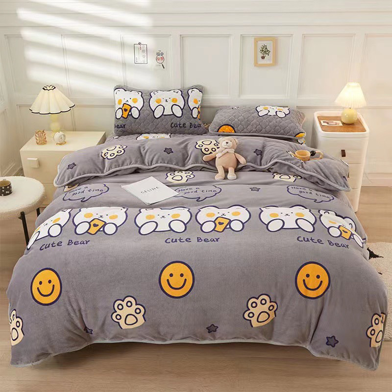 SÉT GA GỐI NỈ NHUNG TRẦN BÔNG NEW THU ĐÔNG