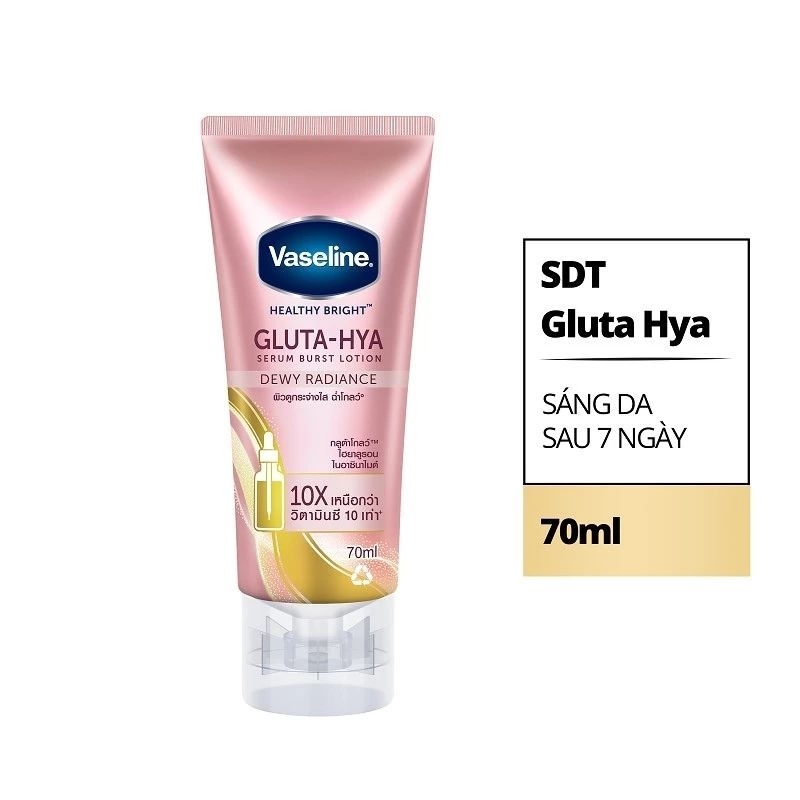70ml _ Dưỡng thể chống nắng Vaseline Healthy Bright SPF50 + Tuýp vàng