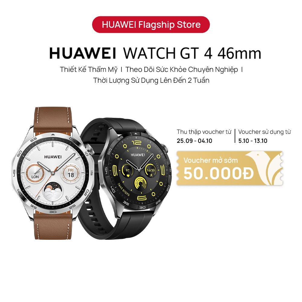 Đồng Hồ Thông Minh HUAWEI WATCH GT 4 46mm | Theo Dõi Sức Khỏe Chuyên Nghiệp | Hàng Phân Phối Chính Hãng