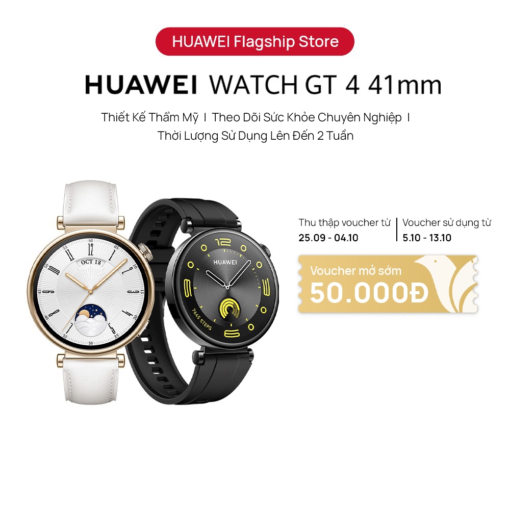 Đồng Hồ Thông Minh HUAWEI WATCH GT 4 41mm | Theo Dõi Sức Khỏe Chuyên Nghiệp | Hàng Phân Phối Chính Hãng