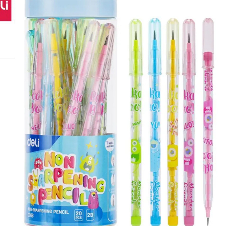 Bút chì khúc 2B Deli Monster C086 (11 khúc) Nét Bút Mịn Chì Mềm, Dùng Cho Bé Tập viết / bút chì văn 