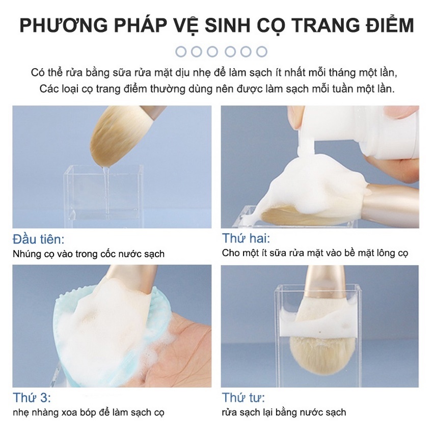 Bộ cọ trang điểm SUAKE 10 cái siêu mềm dùng để đánh phấn nền/ phấn mắt/ bắt sáng/ che khuyết điểm DANA