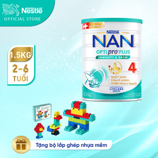  Sữa bột Nestlé NAN OPTIPRO PLUS 4 1500g/lon với 5HMO Giúp tiêu hóa tốt + Tăng cường đề kháng