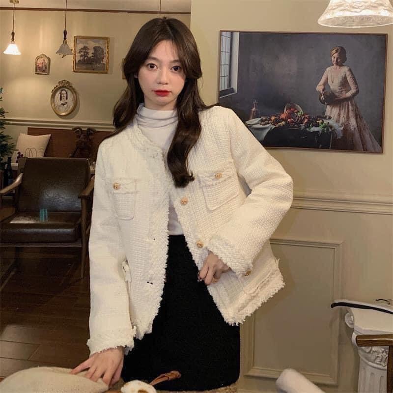 Áo khoác dạ tweed tua rua tua hangf QC Aodatuarua931/P12K8