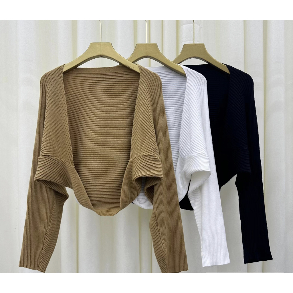 Áo khoác cardigan INFLACHI dệt kim áo croptop dáng ngắn cánh dơi dáng rộng thời trang cho nữ MN0923-054 M185