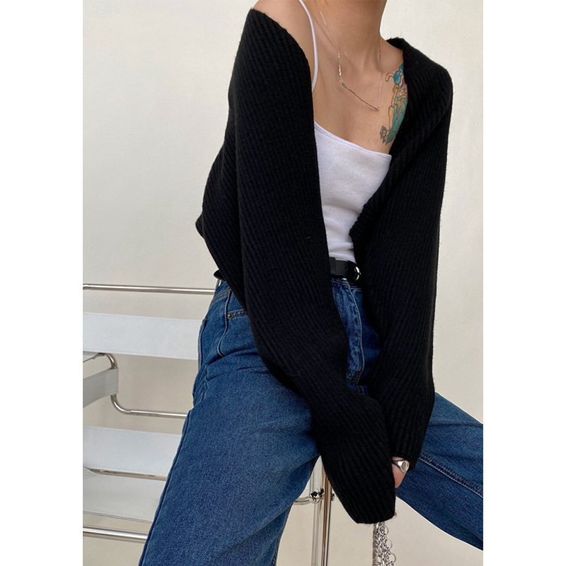 Áo khoác cardigan INFLACHI dệt kim áo croptop dáng ngắn cánh dơi dáng rộng thời trang cho nữ MN0923-054 M185