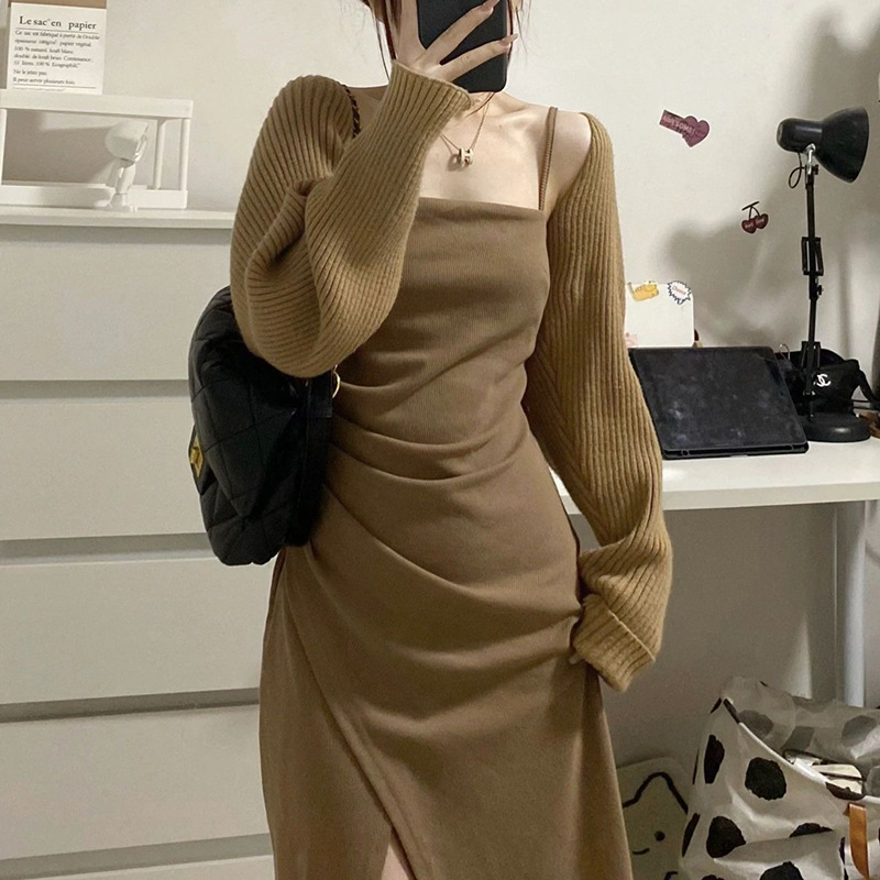 Áo khoác cardigan INFLACHI dệt kim áo croptop dáng ngắn cánh dơi dáng rộng thời trang cho nữ MN0923-054 M185