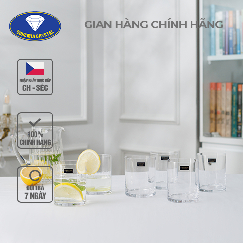 Bộ 6 Cốc Pha Lê Sang Trọng PHA LÊ TIỆP BOHEMIA Bộ Ly Trang Trí, Uống Nước, Cốc Uống Bia Dung Tích 320ml PTL00059